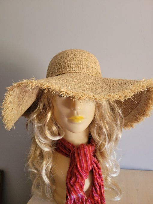 Capeline ANGELICA raphia crochet Frange et Capeline E26004 TRINA tissu