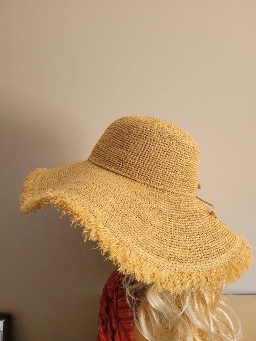 Capeline ANGELICA raphia crochet Frange et Capeline E26004 TRINA tissu