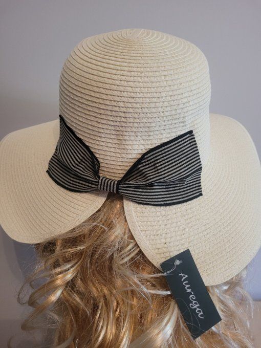 Capeline RONDINA noir et blanc  et ELENA tresse papier beige + ocean + moka + naturel