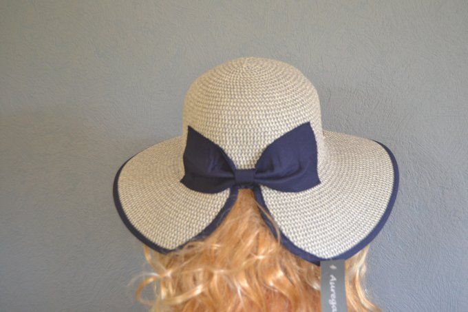Capeline  ELENA tresse papier beige + ocean + moka 