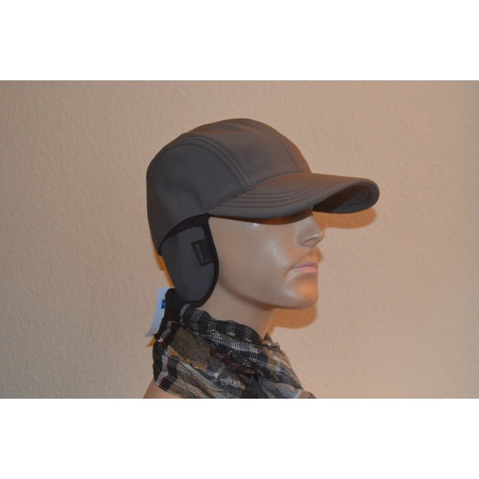 Casquette HELIX Wintex gris et Baseball patch marron cache oreille