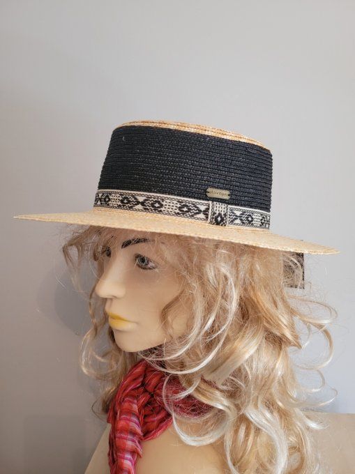 Canotier LENA tresse fine et chapeau MATILDA raphia multico