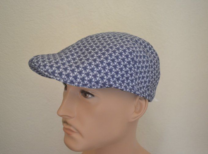 Casquette POSITANO motif bleu et  LINO BRAD PITT beige