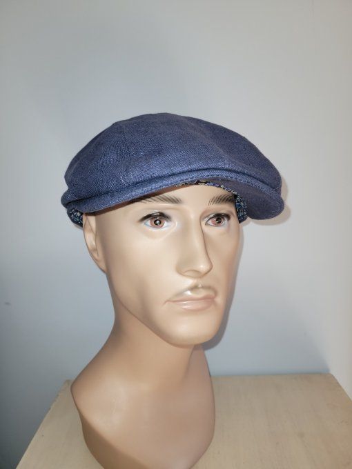 Casquette TREVISE lin naturel et PRATO lin jeans