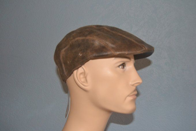 casquette ROCKWELL cuir vieilli