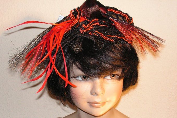 serre tête Melusine mordoré et 13-280 noir/rouge