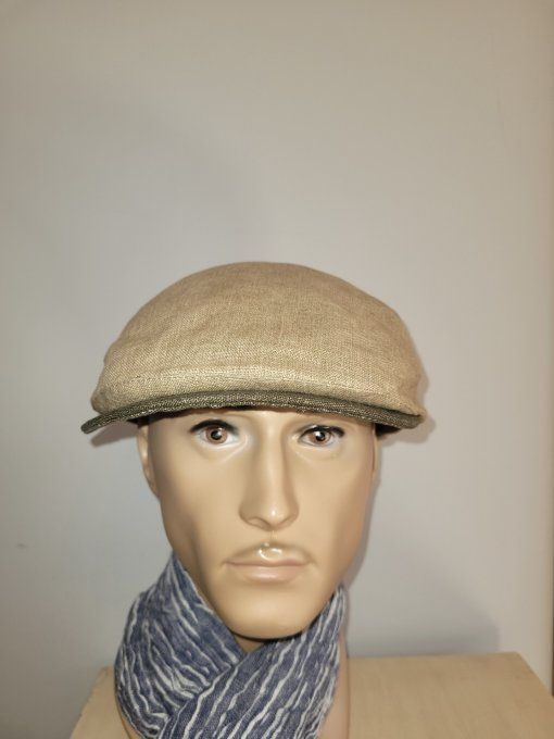 Casquette TOLEDO lin bic  beige/kaki et BRESCIA lin moutarde + brique