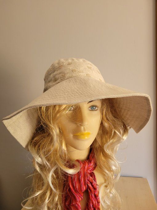 Capeline ANGELICA raphia crochet Frange et Capeline E26004 TRINA tissu