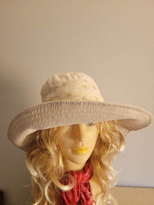 Capeline ANGELICA raphia crochet Frange et Capeline E26004 TRINA tissu