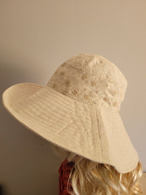 Capeline ANGELICA raphia crochet Frange et Capeline E26004 TRINA tissu