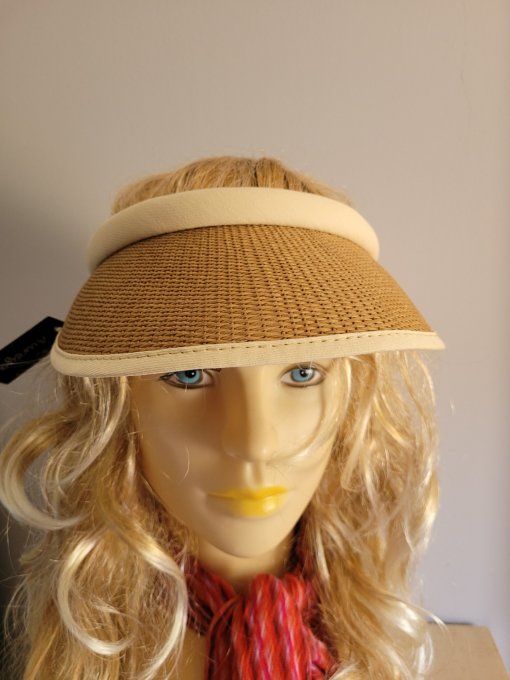 VISOR papier cotelé ficelle serre tete